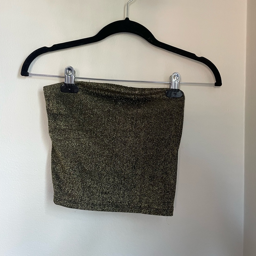 Urban Outfitters Gold Sparkly Tube Top